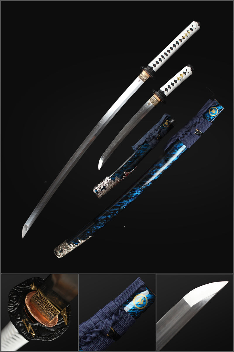 Handmade Game Ghost of Tsushima Katana Sword Set T10 Steel 