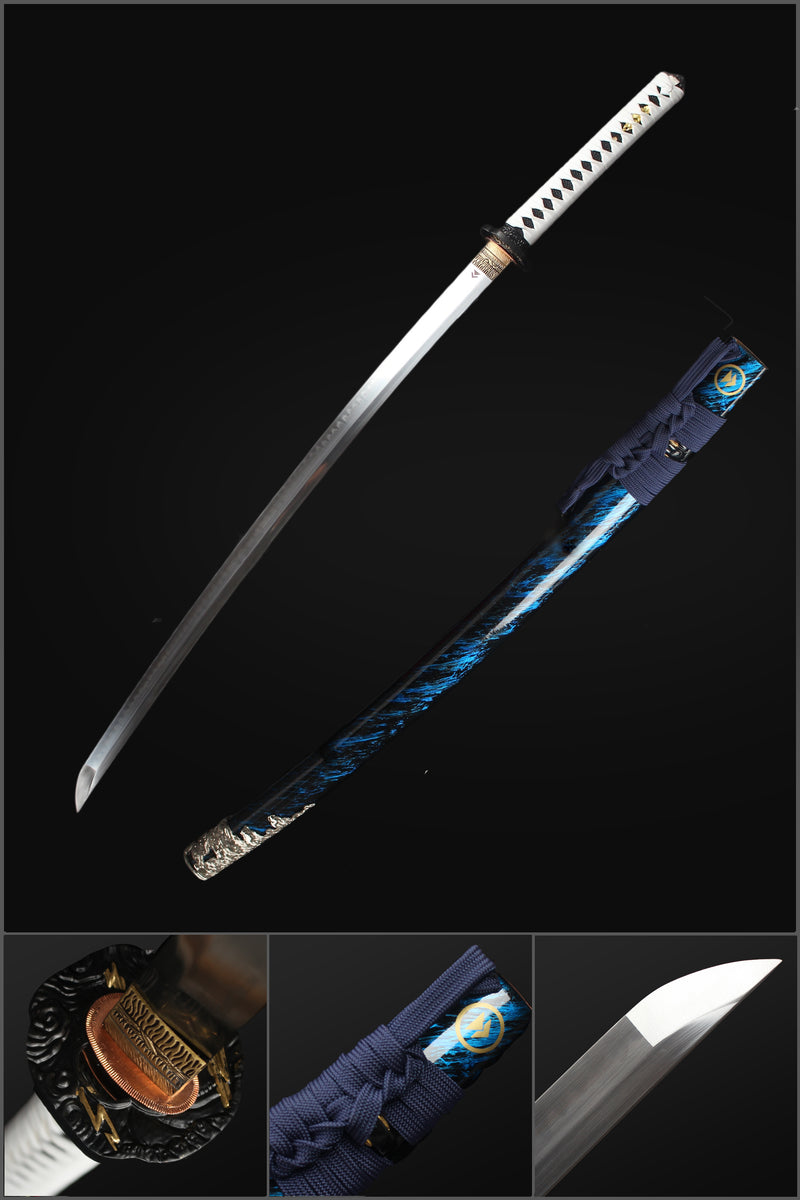ดาบคาตานะทำมือเกม Ghost of Tsushima เหล็ก T10 