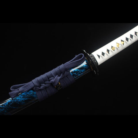 game sword katana ghost of tsushima jin sakai Katana Sword T10 Steel Blade with Bo-Hi ITO HY-0021-U-U 5
