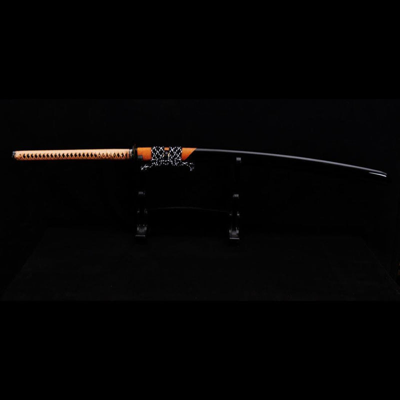 Hand Forged Japanese Naginata Sword 1095 Carbon Steel Rayskin Saya 