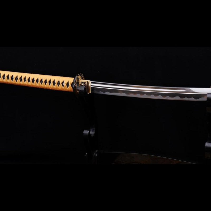 Hand Forged Japanese Naginata Sword 1095 Carbon Steel Rayskin Saya 
