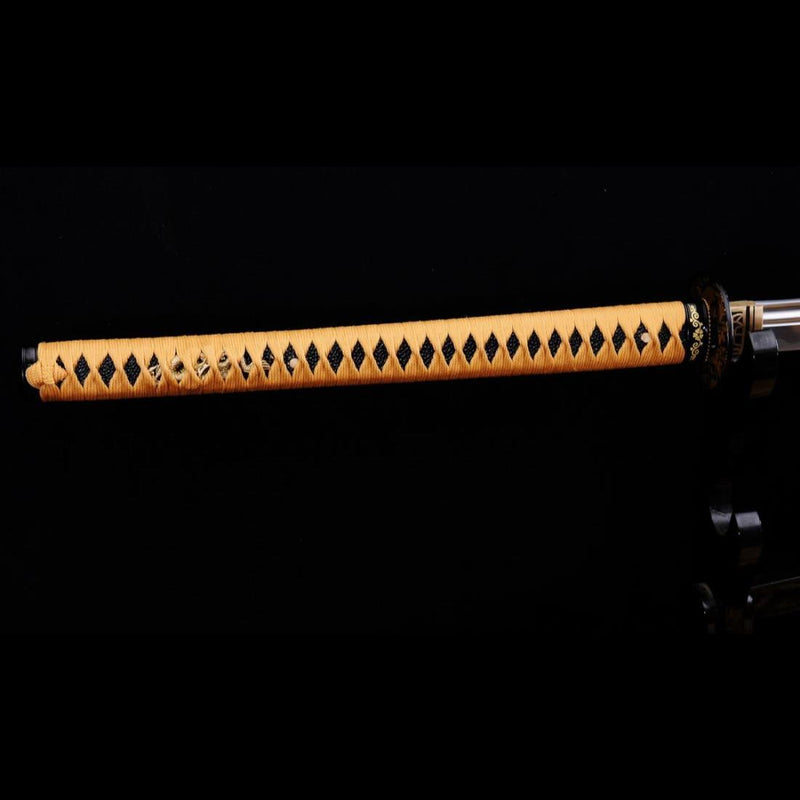 Hand Forged Japanese Naginata Sword 1095 Carbon Steel Rayskin Saya 