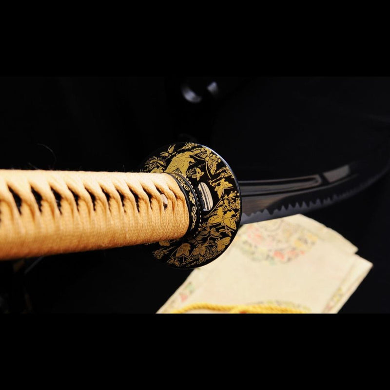 Hand Forged Japanese Naginata Sword 1095 Carbon Steel Rayskin Saya 
