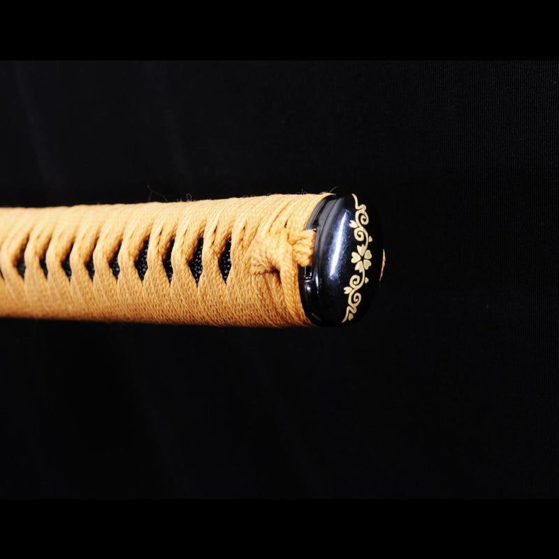 Hand Forged Japanese Naginata Sword 1095 Carbon Steel Rayskin Saya 