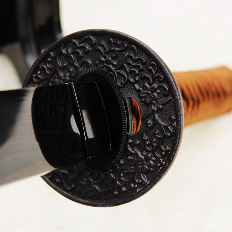 Handgeschmiedete japanische Ninja Chokuto gefaltete schwarze Stahlklinge - COOLKATANA 