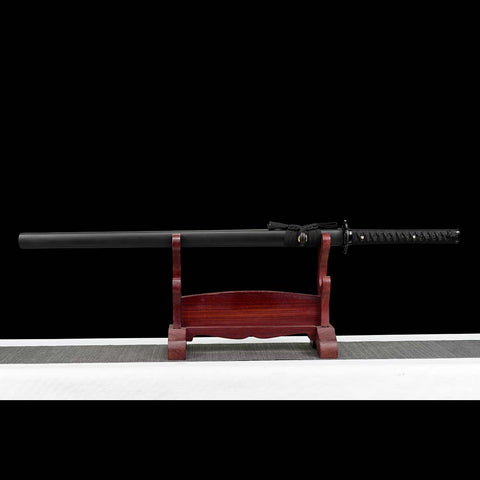 Hand Forged Japanese Ninja Chokuto Sword 1095 High Carbon Steel Iron Tsuba Black Saya-COOLKATANA-SL-805-U