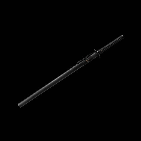 Hand Forged Japanese Ninja Chokuto Sword 1095 High Carbon Steel Iron Tsuba Black Saya-COOLKATANA-SL-805-U