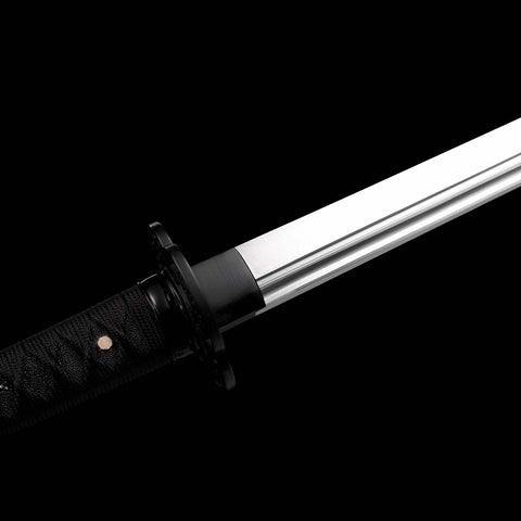 Hand Forged Japanese Ninja Chokuto Sword 1095 High Carbon Steel Iron Tsuba Black Saya-COOLKATANA-SL-805-U