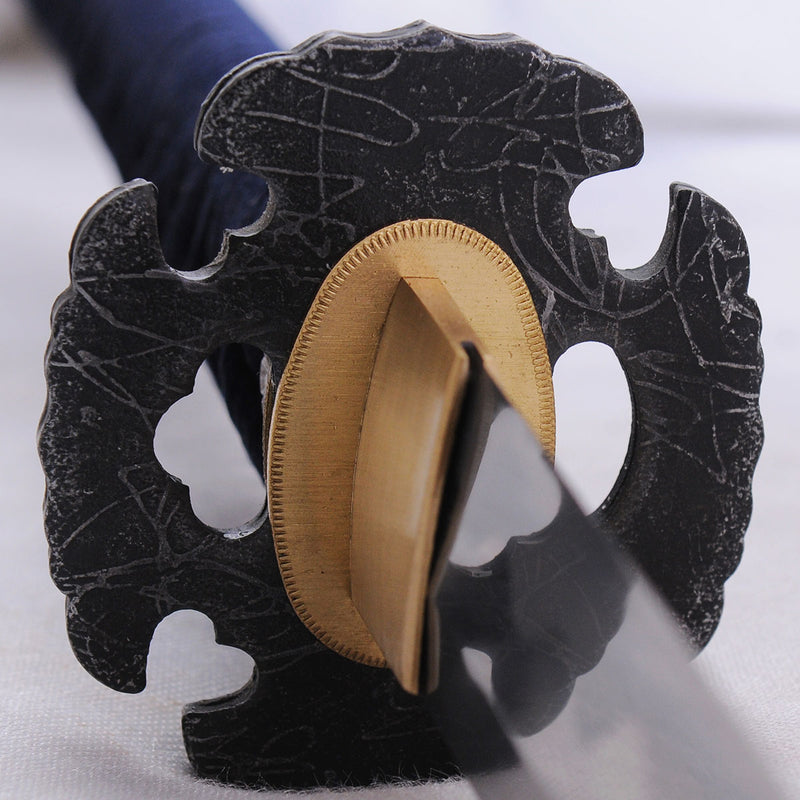 Handgeschmiedetes japanisches Ninja-Schwert aus Chokuto-Damaststahl mit Blasnadeln - COOLKATANA 