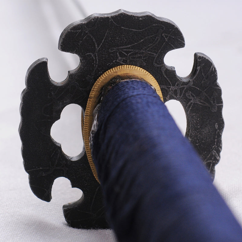 Handgeschmiedetes japanisches Ninja-Schwert aus Chokuto-Damaststahl mit Blasnadeln - COOLKATANA 