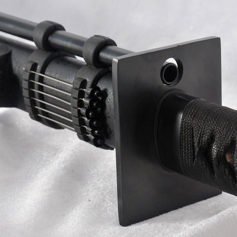 Hand Forged Japanese Ninja Sword Folded Steel Black Blade Iron Square Tsuba Blowing Needles-COOLKATANA-SL-1201-U