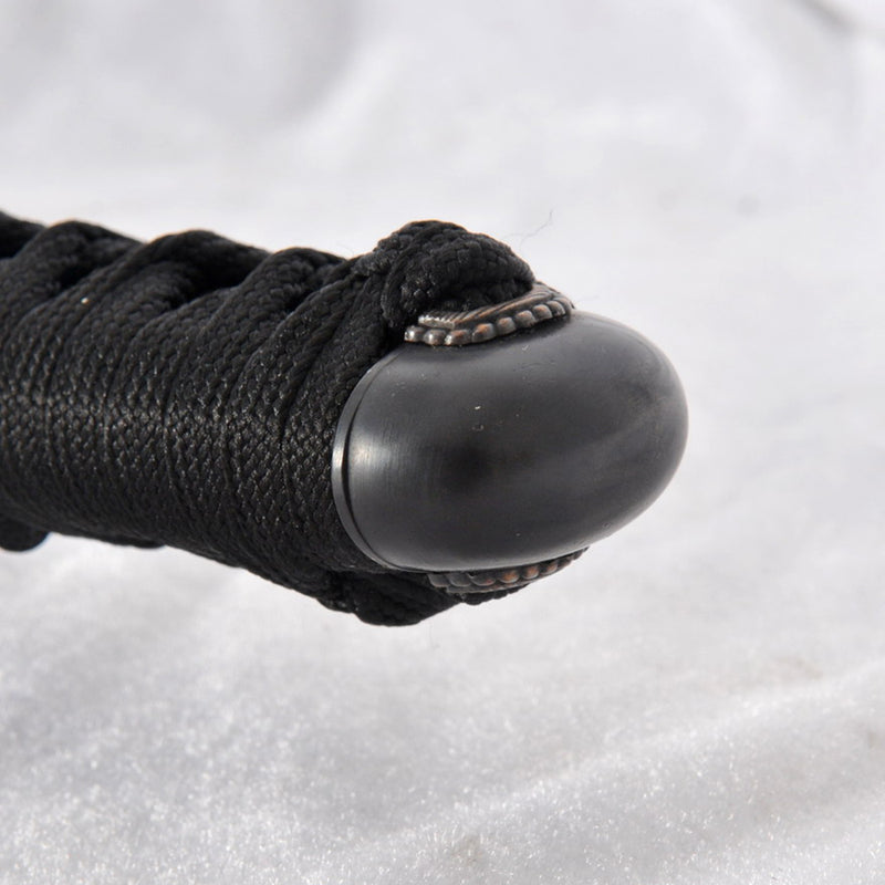 Handgeschmiedetes japanisches Ninja-Schwert Gefalteter Stahl Schwarze Klinge Eisen Quadratische Tsuba-Blasnadeln - COOLKATANA 