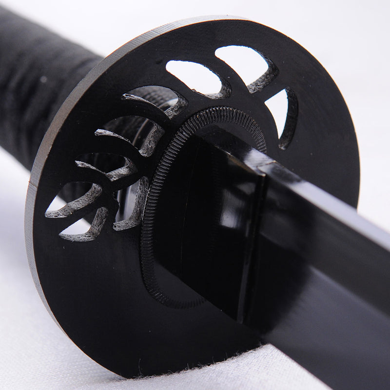 Handgeschmiedetes japanisches Ninja-Schwert, gefaltete schwarze Chokuto-Stahlklinge mit blasenden Nadeln - COOLKATANA 