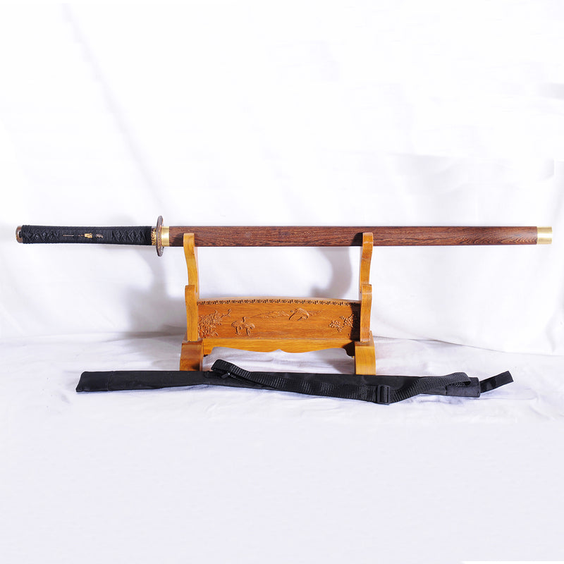 Hand Forged Japanese Ninja Sword Straight Blade 1095 Carbon Steel Clay 