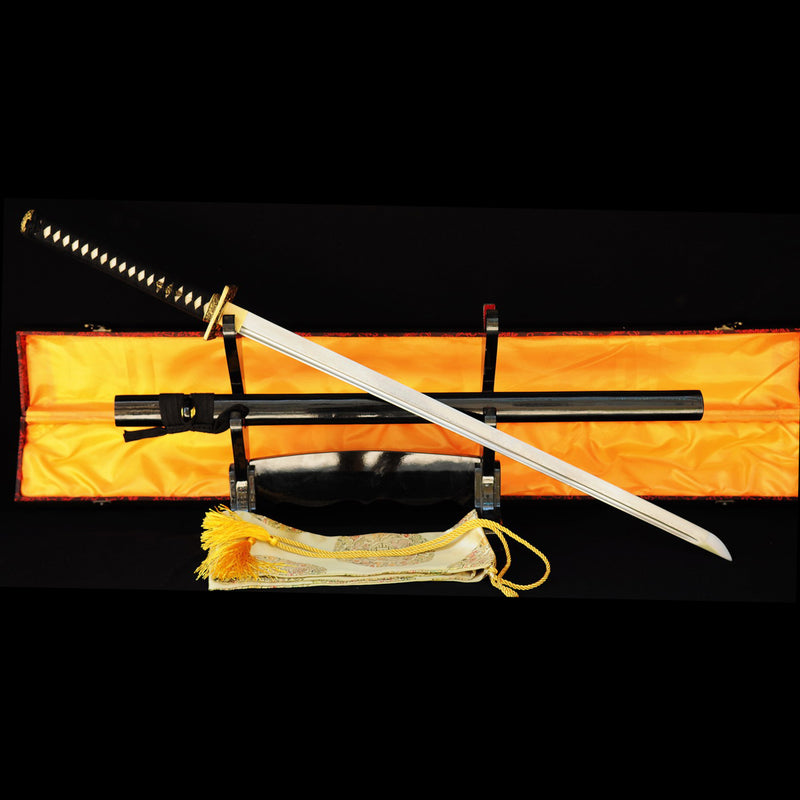 Hand Forged Japanese Ninjato Chokuto Straight Blade Sword Folded Steel 