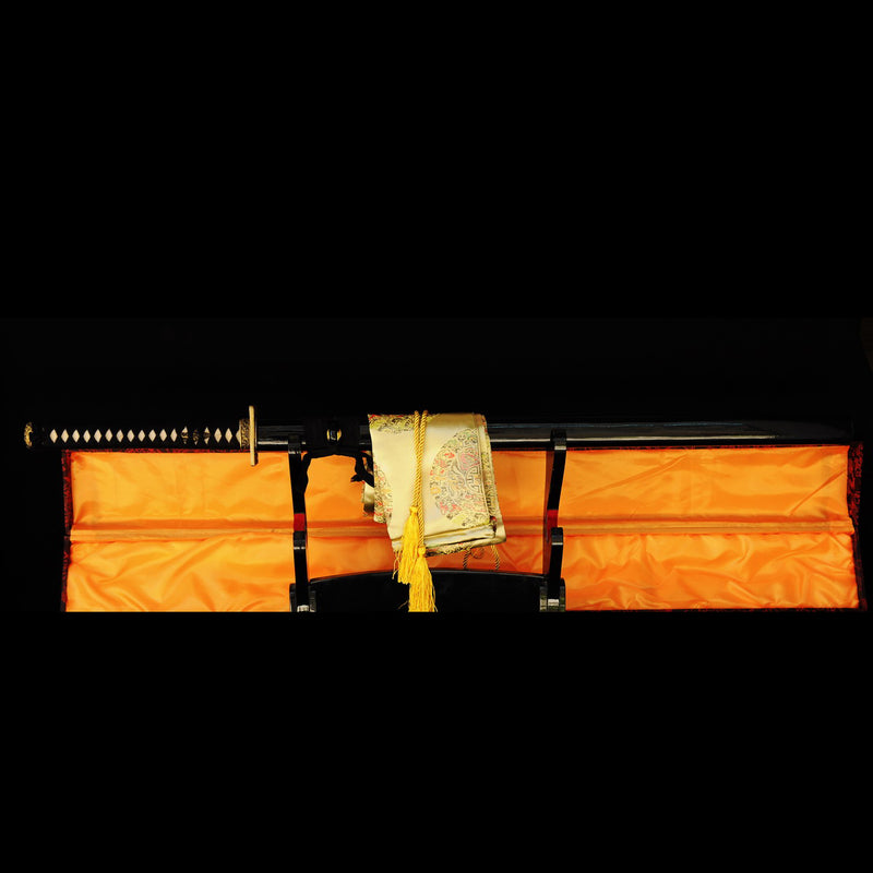 Hand Forged Japanese Ninjato Chokuto Straight Blade Sword Folded Steel 