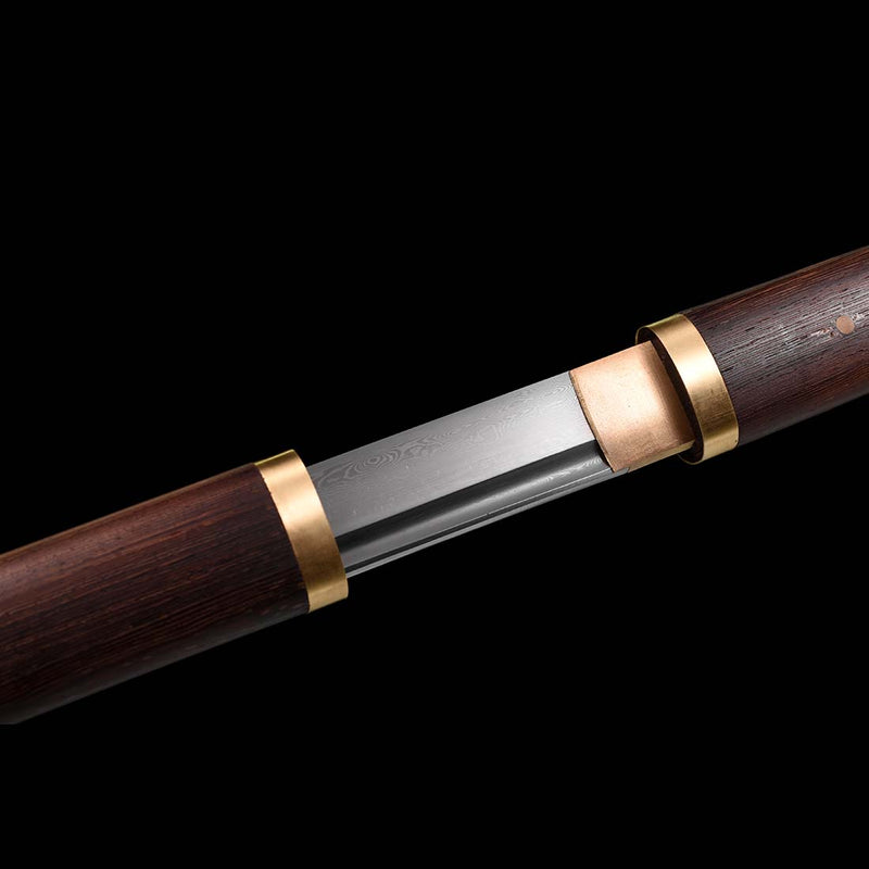 Handgeschmiedetes japanisches Ninjato-Schwert Gefalteter Stahl Gerade Klinge Full Tang - COOLKATANA 