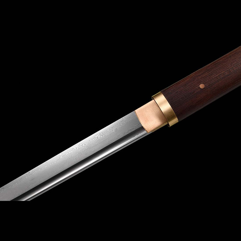 Handgeschmiedetes japanisches Ninjato-Schwert Gefalteter Stahl Gerade Klinge Full Tang - COOLKATANA 