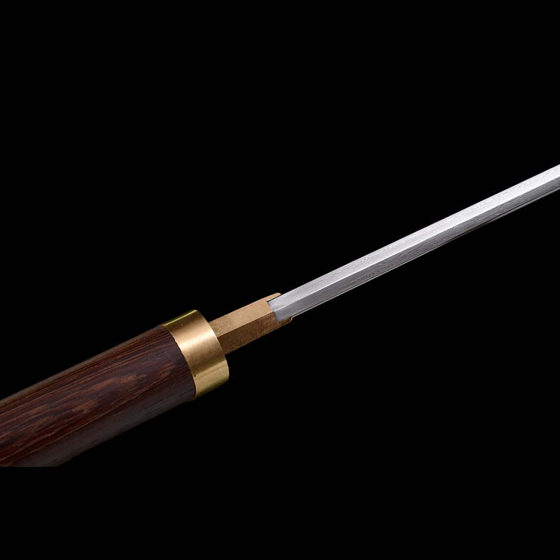 Handgeschmiedetes japanisches Ninjato-Schwert Gefalteter Stahl Gerade Klinge Full Tang - COOLKATANA 