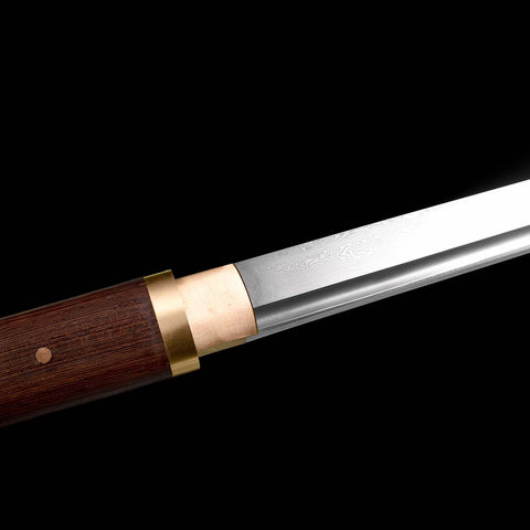 Hand Forged Japanese Ninjato Sword Folded Steel Straight Blade Full Tang-COOLKATANA-SL-1325-U