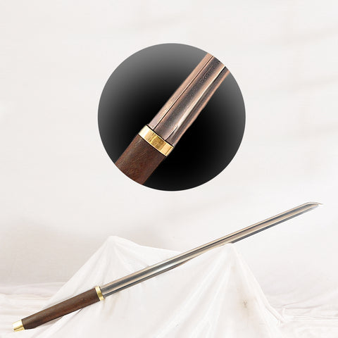 Hand Forged Japanese Ninjato Sword Folded Steel Straight Blade Shirasaya Big BOHI-COOLKATANA SL-1346-U-SL-1346-U