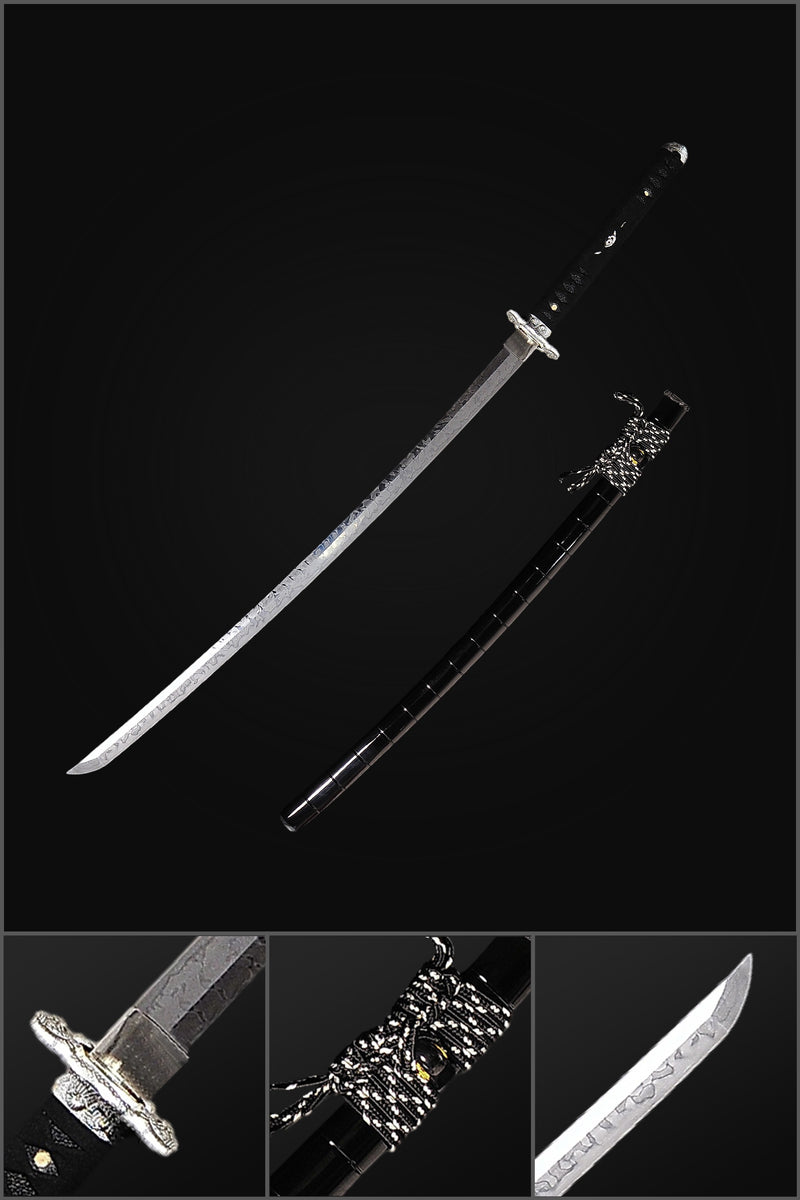 Handgeschmiedetes japanisches Samurai Katana Schwert 1095 Hartstahl Hitatsura Hamon - COOLKATANA 