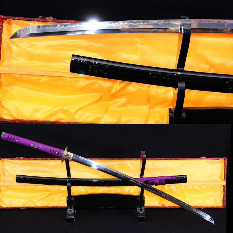 Hand Forged Japanese Samurai Katana Sword 1095 Carbon Steel Clay Tempe 