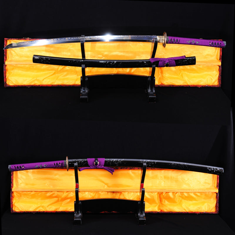 Hand Forged Japanese Samurai Katana Sword 1095 Carbon Steel Clay Tempe 