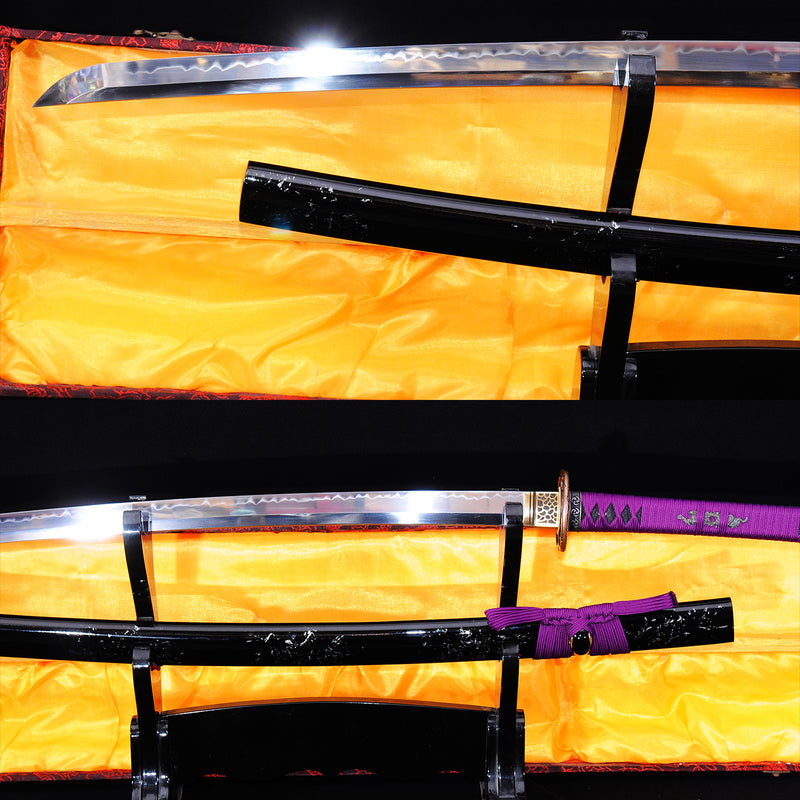 Hand Forged Japanese Samurai Katana Sword 1095 Carbon Steel Clay Tempe 