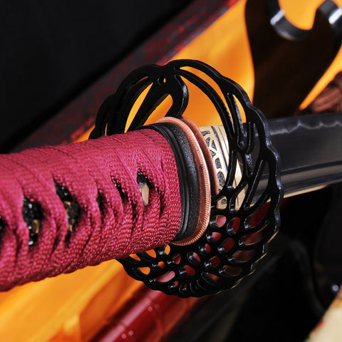 Hand Forged Japanese Samurai Katana Sword 1095 Carbon Steel Clay Tempered Crane Tsuba Sharp-COOLKATANA-SL-784-U