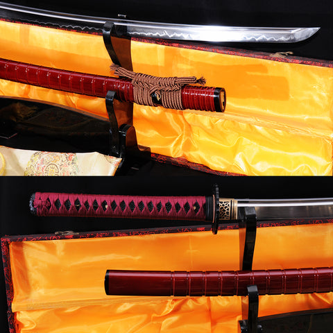 Hand Forged Japanese Samurai Katana Sword 1095 Carbon Steel Clay Tempered Crane Tsuba Sharp-COOLKATANA-SL-784-U