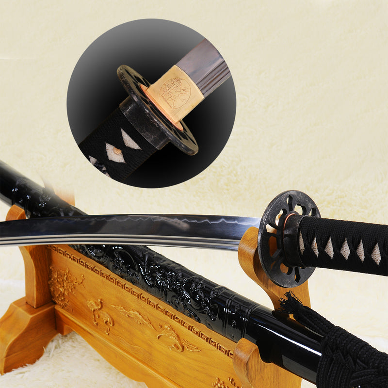 Hand Forged Japanese Samurai Katana Sword 1095 Carbon Steel Clay Tempe 
