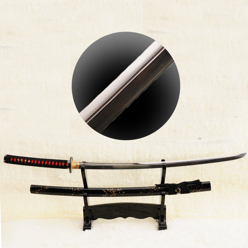 Handgeschmiedetes japanisches Samurai Katana Schwert 1095 Kohlenstoffstahl Unokubi-Zukuri Klinge Eisen Tsuba - COOLKATANA 
