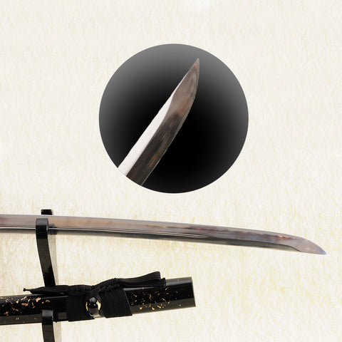 Hand Forged Japanese Samurai Katana Sword 1095 Carbon Steel Unokubi-Zukuri Blade Iron Tsuba-COOLKATANA-SL-842-U