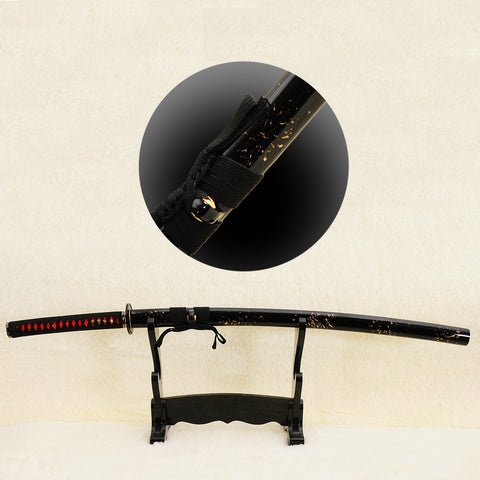 Hand Forged Japanese Samurai Katana Sword 1095 Carbon Steel Unokubi-Zukuri Blade Iron Tsuba-COOLKATANA-SL-842-U