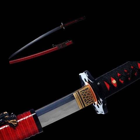 Hand Forged Japanese Samurai Katana Sword 1095 Folded Steel Clay Tempered Full Tang-COOLKATANA-SL-1322-U