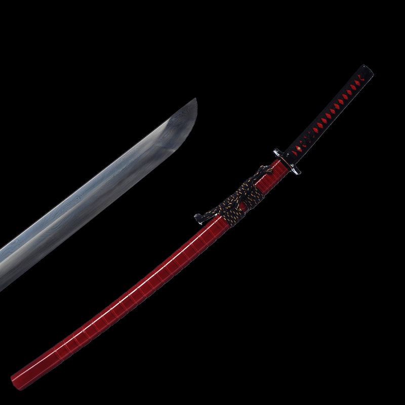 Hand Forged Japanese Samurai Katana Sword 1095 Folded Steel Clay Tempe 