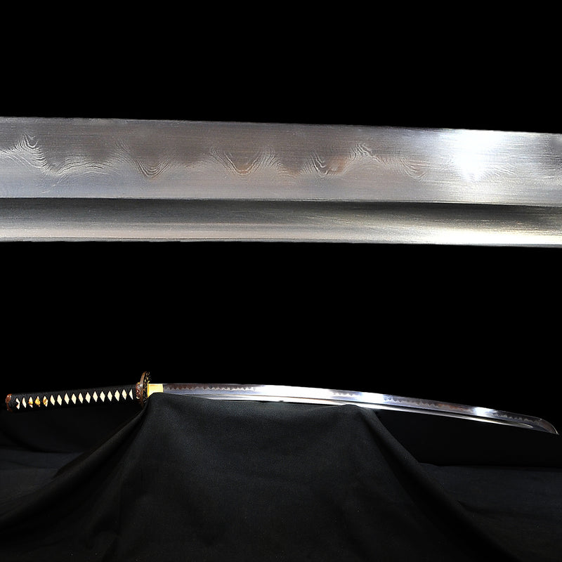 Handgeschmiedetes japanisches Samurai-Katana-Schwert 1095 Gefalteter Stahl Clay Tempered Hand-Drawn Crane Saya - COOLKATANA 