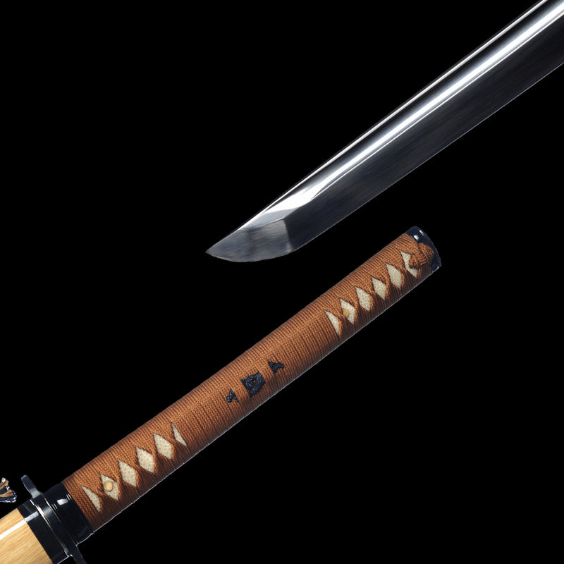 Handgeschmiedetes japanisches Samurai-Katana-Schwert Klinge aus 1095 Hartstahl mit handgraviertem Drachen - COOLKATANA 