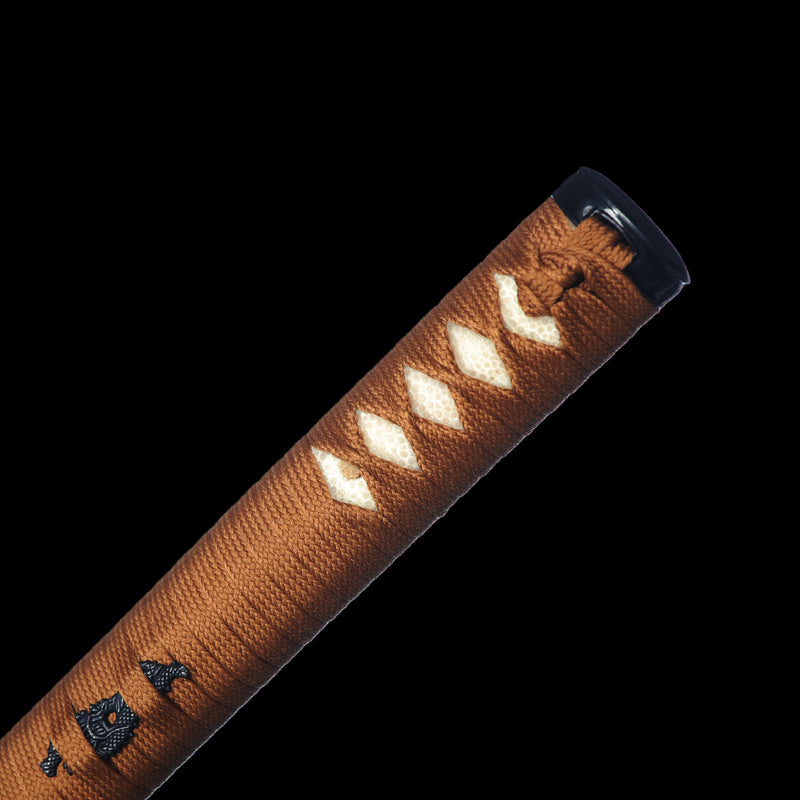 Handgeschmiedetes japanisches Samurai-Katana-Schwert Klinge aus 1095 Hartstahl mit handgraviertem Drachen - COOLKATANA 