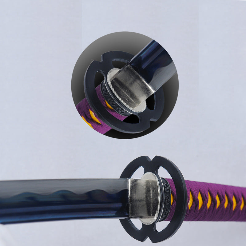 Handgeschmiedetes japanisches Samurai Katana Schwert 1095 Kohlenstoffstahl Blaue Klinge - COOLKATANA 
