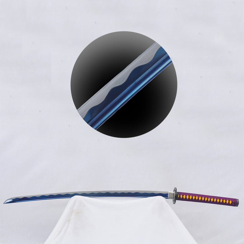 Handgeschmiedetes japanisches Samurai Katana Schwert 1095 Kohlenstoffstahl Blaue Klinge - COOLKATANA 