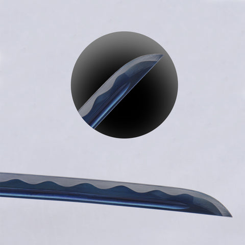 Hand Forged Japanese Samurai Katana Sword 1095 High Carbon Steel Blue Blade-COOLKATANA-SL-1283-U