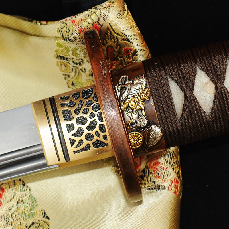 Hand Forged Japanese Samurai Katana Sword 1095 High Carbon Steel Coppe 