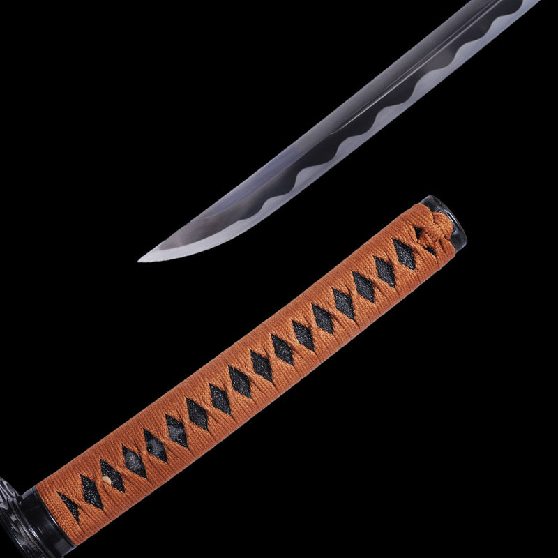 Handgeschmiedetes japanisches Samurai-Katana-Schwert 1095 Kohlenstoffstahl Fake Hamon Full Tang - COOLKATANA 