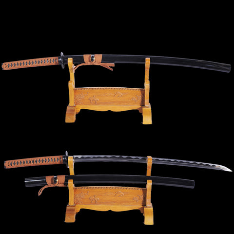Hand Forged Japanese Samurai Katana Sword 1095 High Carbon Steel Fake Hamon Full Tang-COOLKATANA-SL-1056-U