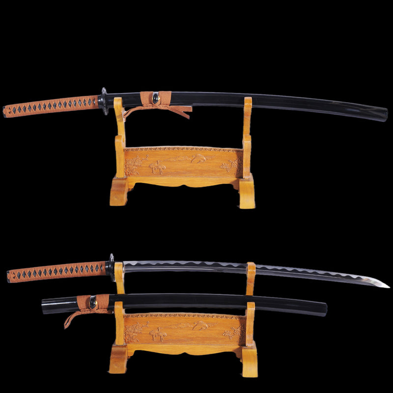 Handgeschmiedetes japanisches Samurai-Katana-Schwert 1095 Kohlenstoffstahl Fake Hamon Full Tang - COOLKATANA 