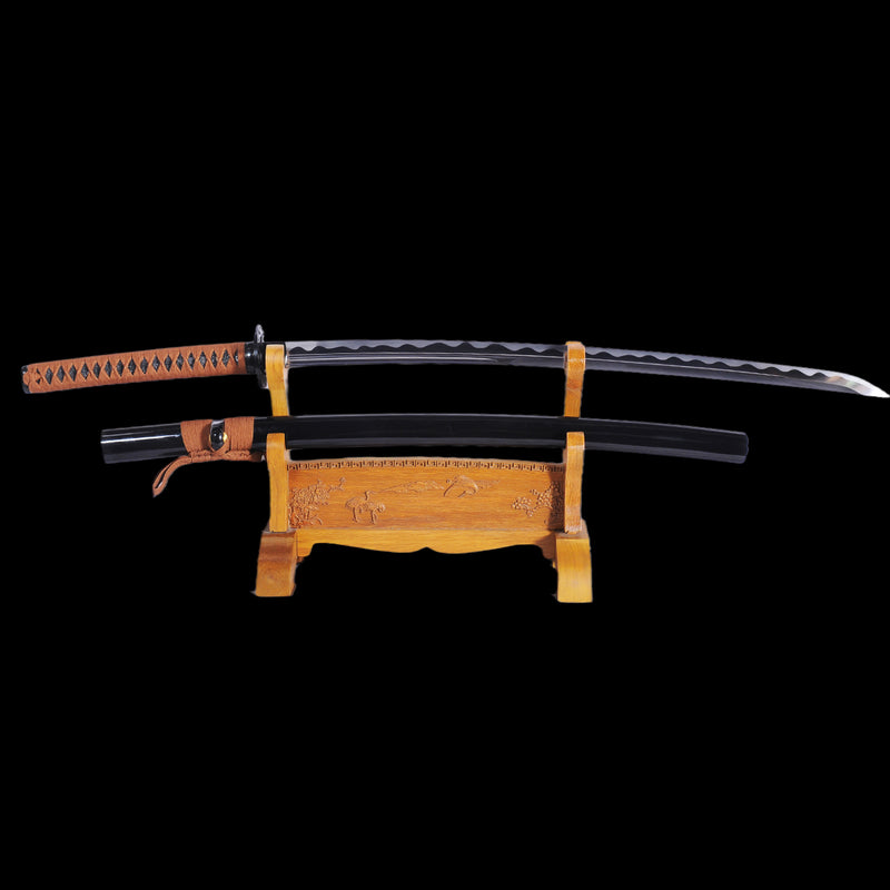 Handgeschmiedetes japanisches Samurai-Katana-Schwert 1095 Kohlenstoffstahl Fake Hamon Full Tang - COOLKATANA 