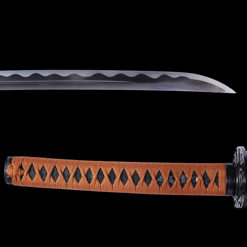 Handgeschmiedetes japanisches Samurai-Katana-Schwert 1095 Kohlenstoffstahl Fake Hamon Full Tang - COOLKATANA 