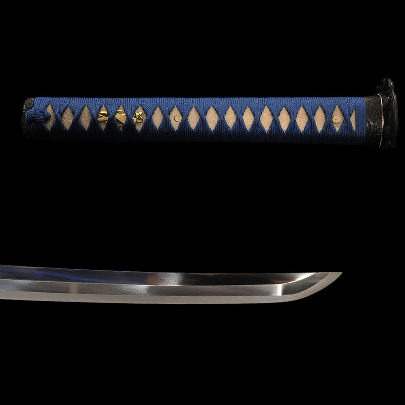 Handgeschmiedetes japanisches Samurai-Katana-Schwert 1095 Hartstahl Handgezeichnete Wellen-Saya - COOLKATANA 